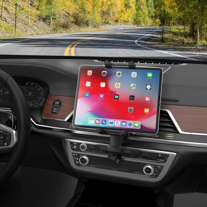 Автомобільний тримач для планшета Cuxwill у CD-слот, універсальний 360° для iPad 4-13 дюймів, смартфонів, Kindle, iPhone, монтаж у CD-привід, сумісний з iPad Pro, Air, Mini, Kindle Fire