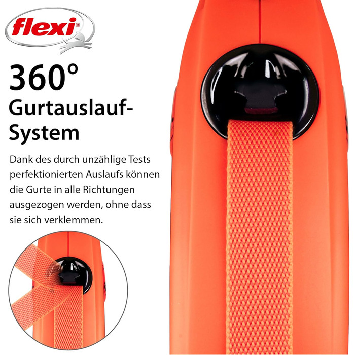 Гнучка повідка Flexi Xtreme L для собак до 55 кг, чорний, надміцний, оранжевий