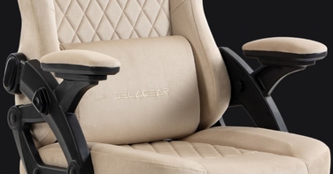 Ігрове крісло Delagear G 404, бежевий вельвет, тканинне