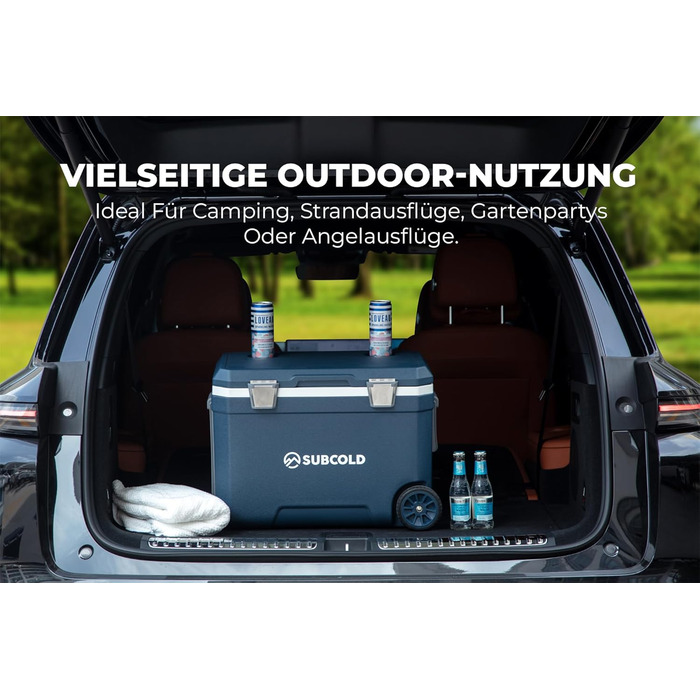 Subcold MOBI Rollkühlbox 45L: Ізольована сумка-холодильник на колесах для подорожей, авто, кемпінгу. PU-ізоляція, блакитний колір