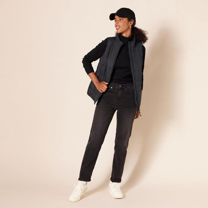 Жіноча жилетка з пуху Amazon Essentials, чорна, XL