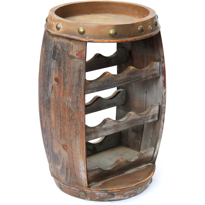 DanDiBo Wine Rack Wood Small Barrel Wine Barrel 1555 Bottle Holder Bottle Shelf 50 cm Shelf Barrel Wood Barrel