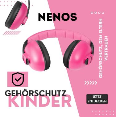ESTRO Захист слуху для дітей - навушники шумопоглинання, рожеві EM1