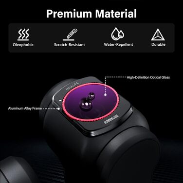 Набір фільтрів STARTRC для DJI Osmo Pocket 3 Creator Combo: CPL, ND 8, ND 16, ND 32, ND 64, ND256 (магнітні, версія з алюмінію)