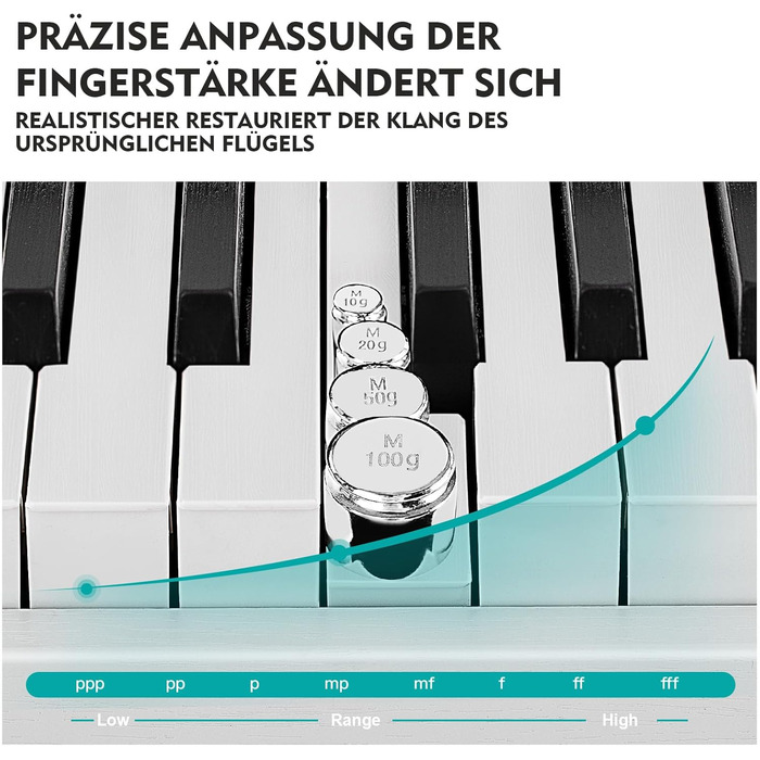 Електронне піаніно MUSTAR 88 клавіш з табуретом, цифрове піаніно, електричне піаніно з підставкою, 3 педалі, 2 роз'єми для навушників, LCD-дисплей, USB/MIDI, піаніно для початківців, чорний колір