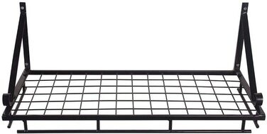 K-1121 60 CM Black Large Kitchen Shelf, Wall Shelf for Pots, Pans, and Utensils, Hanging Shelf with 10 Hooks
