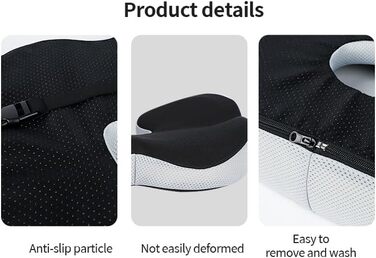 Ортопедична подушка для сидіння з Memory Foam | Ергономічна для офісу, авто та дому – проти болю в спині, геморою та ішіасу | Пральна, дихаюча | Рекомендовано до 95 кг