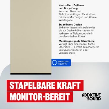 Кутова басова пастка Addictive Sound Bassfalle Ecke Premium, акустична панель для поглинання низьких частот (80-2000 Гц), антрацит, 100 см