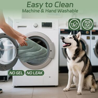 Кілт-мат UIQELYS для собак, зелений, без гелю, з тканини з охолоджуючим ефектом та оксамитової підкладки, миється, охолоджуюча подушка для собак, літо, цуценята та кошенята (150x102 см)