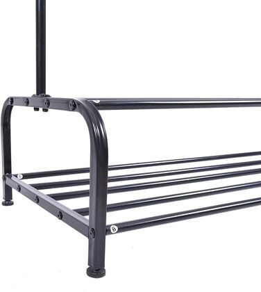 JURMERRY Clothes Rack Metal Clothes Rack Pipe Hanging Clothes Rack Heavy Duty Shelf 2-Tier Metal with Home Office Indoor, Black