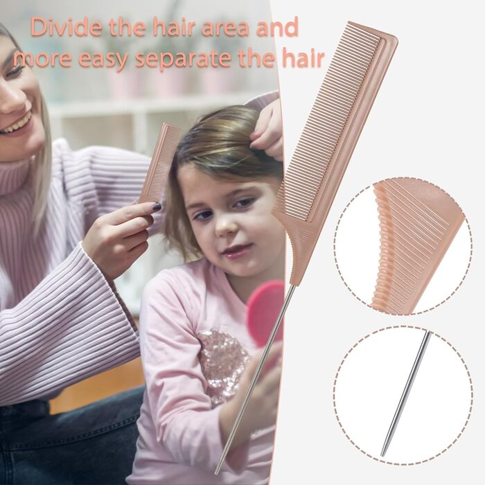 Щітка для волосся з пляшкою спрею 200 мл, розпушувач для натурального волосся, для афрокудрявого волосся 3a-4c, для кучерявого, хвилястого та локонованого волосся, набір з 3 шт. щітки для начісування, щітка з подвійною стороною (терракотова)