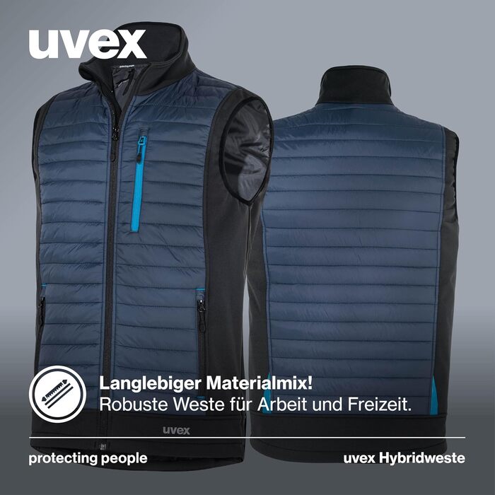 Жилет Uvex tune-up чоловічий гібридний - степна жилетка - міцна робоча жилетка, розмір L, темно-синій
