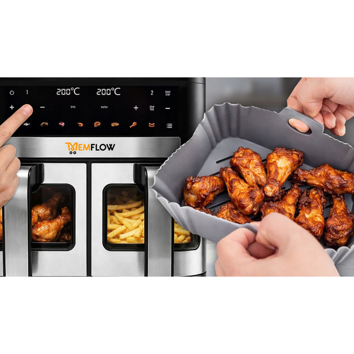 Аерофритюрниця MEMFLOW 10л 2200Вт з двома чашами