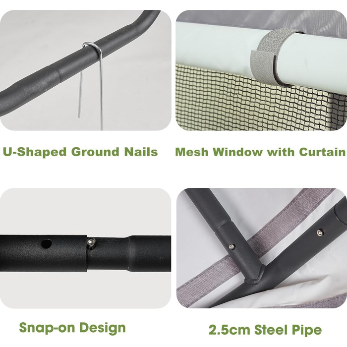 Будка для собак Outdoor 120x120x100 см, водонепроникна, сітка, сірий колір