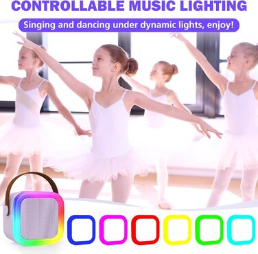 Дитяча караоке-машина з 2 бездротовими мікрофонами (фіолетова) - для дітей та дорослих