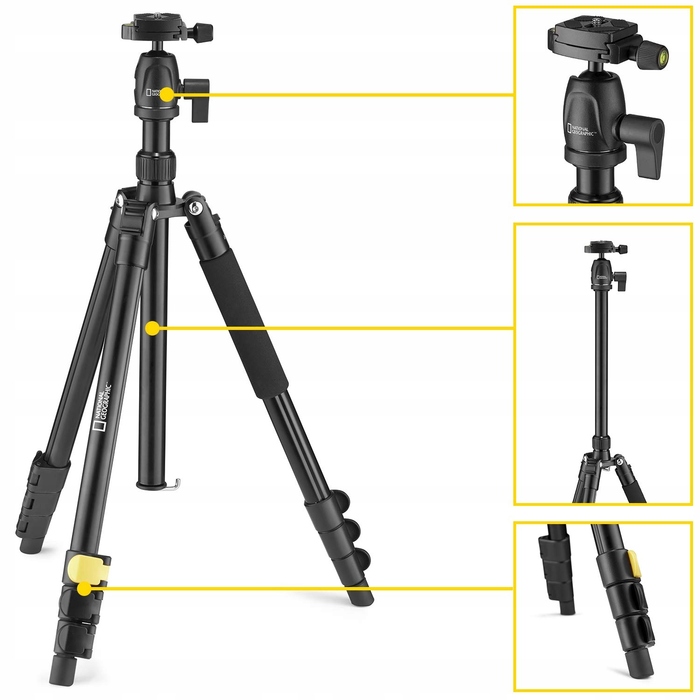 Подорожній алюмінівий штатив NATIONAL GEOGRAPHIC з моноподом, навантаження до 6 кг