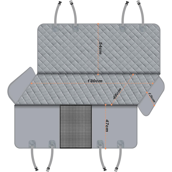Захисний чохол на сидіння для собак, для автомобілів, SUV та вантажівок з сіткою у вікно, стійкий до подряпин, нековзний та водонепроникний, з поворотком для повідка (Рожевий). Чохол на сидіння та поводок для собак (Сірий)
