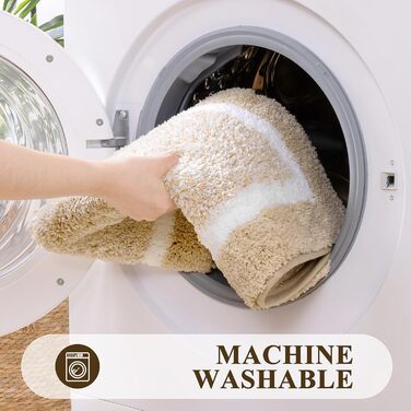 Килимок для ванної кімнати SHACOS: неслизький, м'який, швидковисихаючий, 50x80 см, бежевий