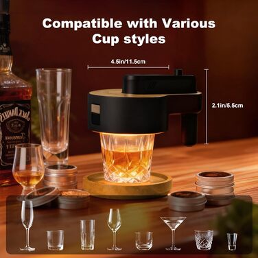 Набір для копчення віскі: 6 видів тирси, 2 склянки, 2 форми для льоду, без бутану (дерево)