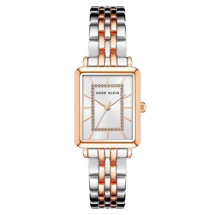 Жіночий наручний годинник Anne Klein з блискітками, сріблястий та рожеве золото