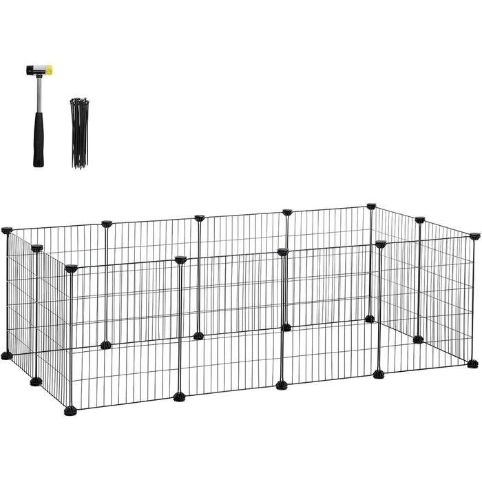 Клітка для дрібних тварин SONGMICS LPI01H, металева, 143 x 73 x 46 см, чорна