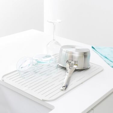 Килимок для сушіння посуду Brabantia, силікон, світло-сірий, 32,5 x 44 x см