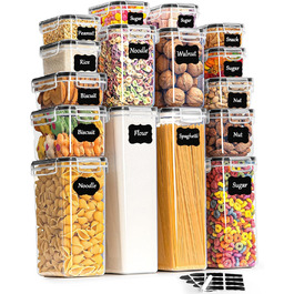 Набір контейнерів для зберігання GoMaihe 16 шт. - герметичні бокси для кухні, продуктів, круп, мюслі, рису, мелу та корму для тварин
