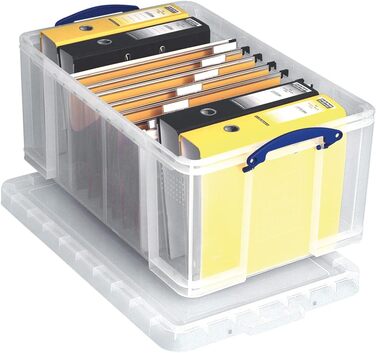 Really Useful Box 2-Pack, 64 Liter, for Organizing and Storing, 710 x 440 x 310 mm, transparent (Single)