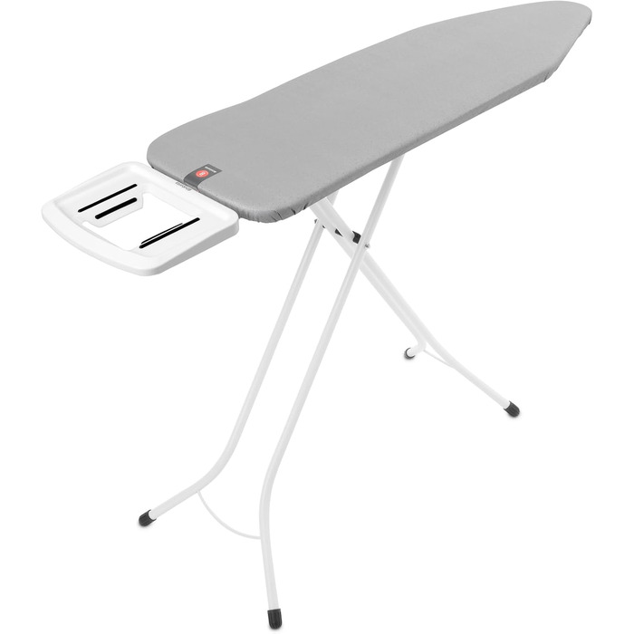 Гладильна дошка Brabantia Bügelbrett B, 124 x 38 см – металізована, 100% Fairtrade-бавовна, стабільна, регульована висота, з підставкою для праски