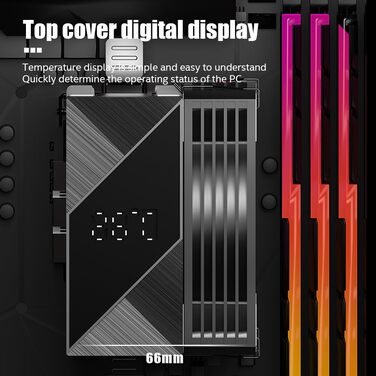 Охолоджувач CPU TZMRIT KF200 з 2 тепловими трубами, RGB LED, чорний, 9 см, 2200 RPM, для LGA115X/1200/17XX/1366, FM1/FM2/AM2/AM3/AM4/AM5