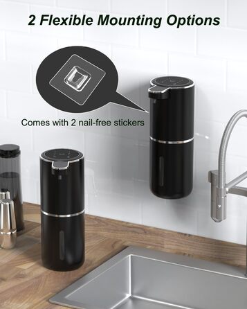 Автоматичний диспенсер для мила Dalugo USB-C, електричний сенсорний дозатор мила, 4 рівня, для кухні та ванної кімнати, білий