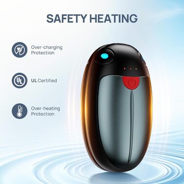 Електричні грілки для рук, набір 2 шт. - 20 годин тепла, USB, 3 температурні режими, для спорту та Raynaud's, сірий