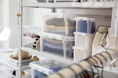 SmartStore - 10x Storage Box with Lid Classic 2L (21x17x11cm) | Stackable Box with Lid | Food-Safe Plastic Box | Plastic Box with Lid & Reinforced Corners | 10-Year Warranty (3.5L)