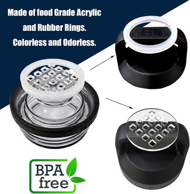 Ice Blockers for Yeti Rambler bottles, prevent cubed or crushed ice from entering your drink, fits 18, 26, 1020 ml bottles, 2 pack