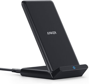 Бездротова зарядка Anker 313 Qi, сумісна з iPhone 16/15/15 Pro/15 Pro Max, SE (2020), 13/13 Pro/13 Pro Max, XR, Galaxy S22, 10W, чорний (без адаптера живлення)