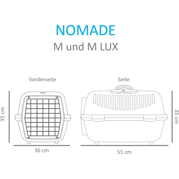 Транспортна переноска для собак та котів Nomade 2 - 55 x 36 x 35 см, до 8 кг, зелений лінден, міцний поліпропілен