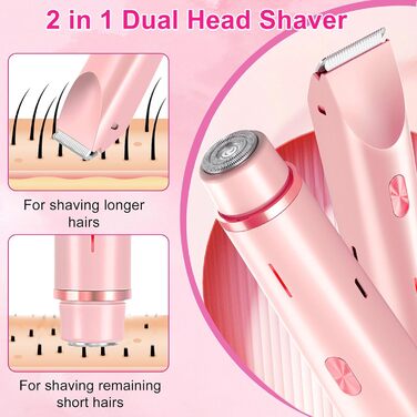 Електричний жіночий стайлер 2-в-1: для обличчя, тіла та бікіні. Вологозахисний, акумуляторний.