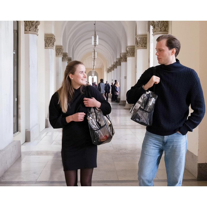 Ambition - Transparent document bag for legal texts, textbooks, folders, laptop; Durable bag for library, stadium, airport, beach