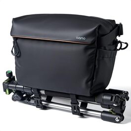 Чорна сумка-переноска для камери LLANO: DSLR/беззеркальні камери, 1 камера, 2 об'єктиви, аксесуари