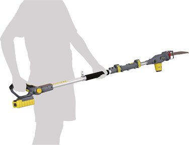 Акумуляторний телескопічний висоторіз FANZTOOL Blade-Tec з шабельною та ручною пилкою, довжина полотна 210 мм, до 4,7 м, легкий 1,5 кг, з акумулятором 20В