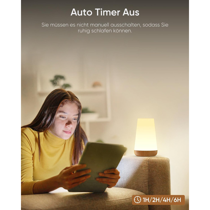 Нічник LED 2 шт, сенсорний диммер, USB зарядка, пульт ДУ, 13 кольорів, 3 режими, бездротовий таймер для спальні/вітальні, коричневий