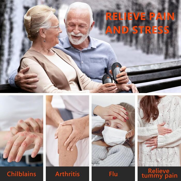 Електричні грілки для рук OUTJUT, 6000mAh, 3 режими нагріву, USB, 2 шт. (чорний та сірий)