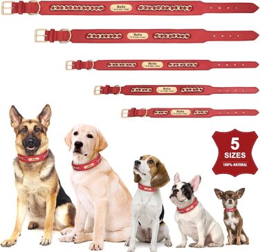 Шкіряний нашийник для собак Didog, плетений, з гравіюванням, регульований, чорний, L (17.0-20.0 см), ширина 3.2 см