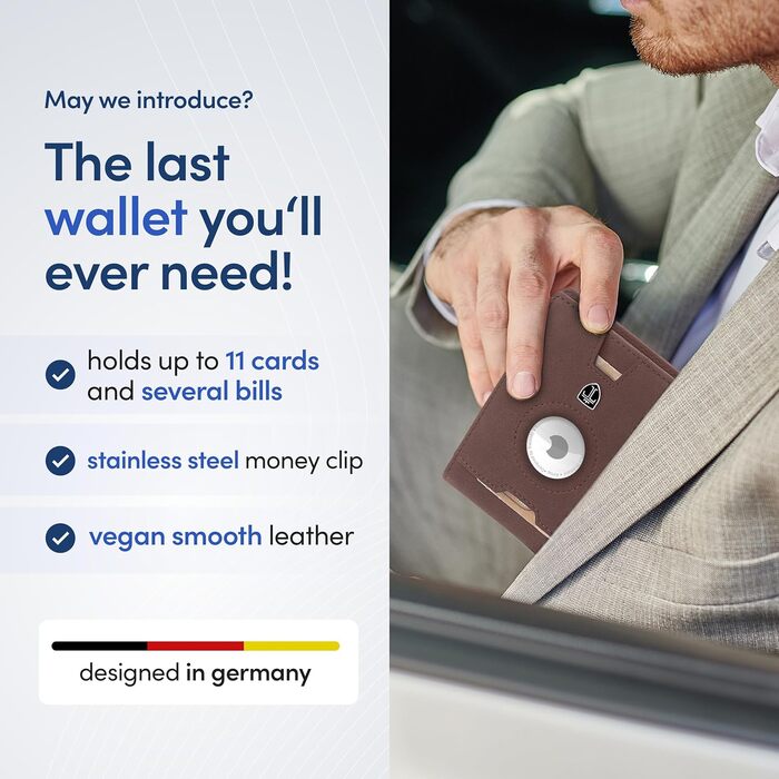 Гаманець Travando Rio Vintage Brown для чоловіків, RFID захист, мінімалістичний, тонкий, у подарунковій коробці