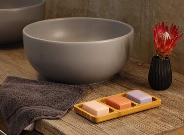 Стильна трисекційна мильниця з натурального бамбука для ванної/душу/кухні з водовідведенням та вентиляцією для швидкого висихання мила, гігієнічна, неслизька