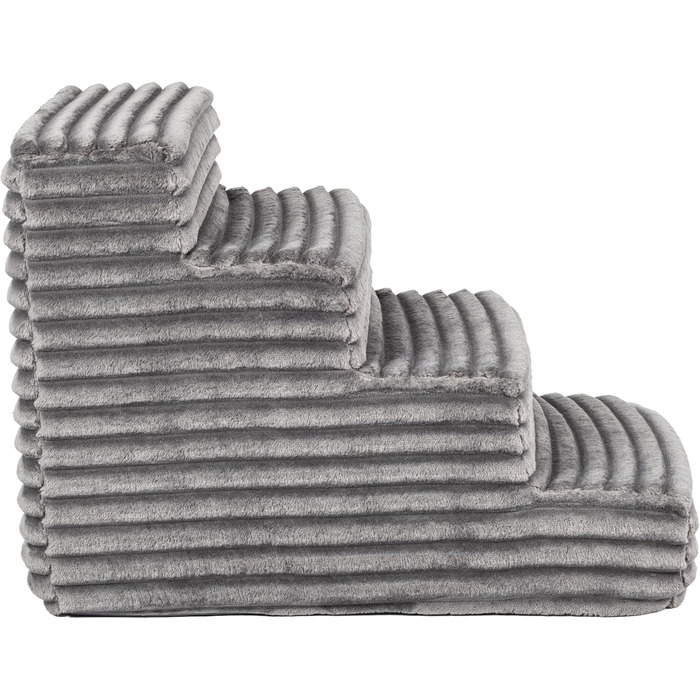 Сходинка для тварин Boutique Zoo: 4 сходинки, 40 см, для собак та котів | З м'якого велюру, темно-сірого кольору | Ідеально для ліжка та авто