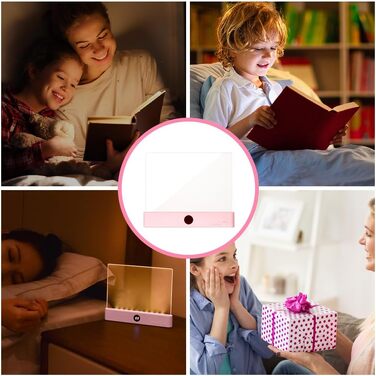Світлодіодна плоска лампа для читання книг HOTUT Lightwedge, портативна LED-підсвітка сторінок для ліжка з захистом очей, рожева