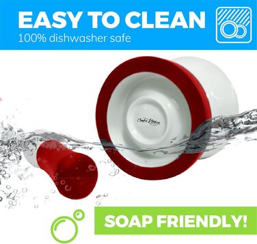 Набір для стукання (толкушки) EZ-Grip з червоного силікону та порцеляни, 11.5 см