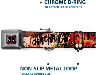 Нашийник для собак Buckle-Down Deadpool Kills Deadpool, L, 3.8 см, універсальний