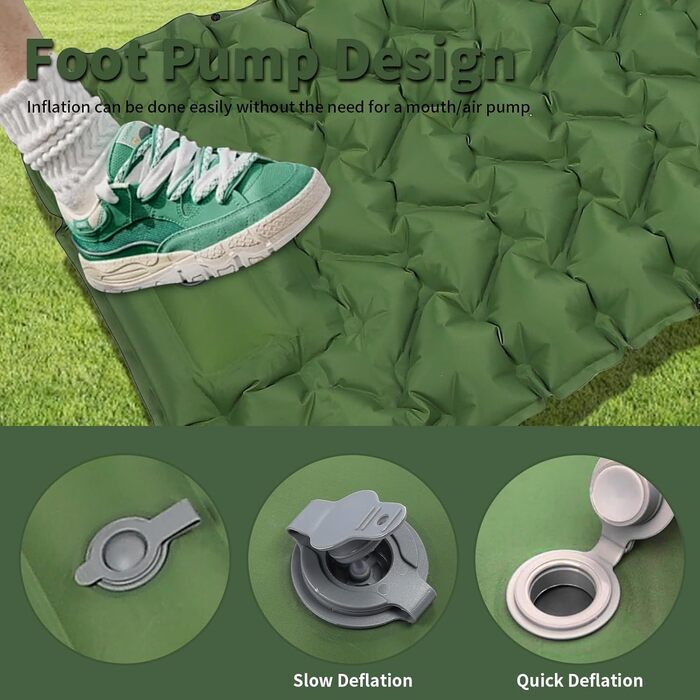 Саморозкладаючий килимок для кемпінгу TVWVT: легкий, з помпою, для подорожей та рюкзака